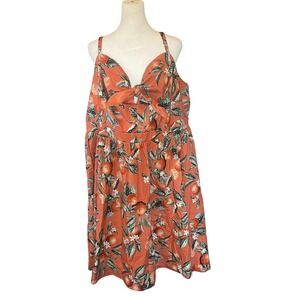 Torrid Women Retro Chic Orange Citrus Fruit Print Dress 3 Cottagecore Rockabilly